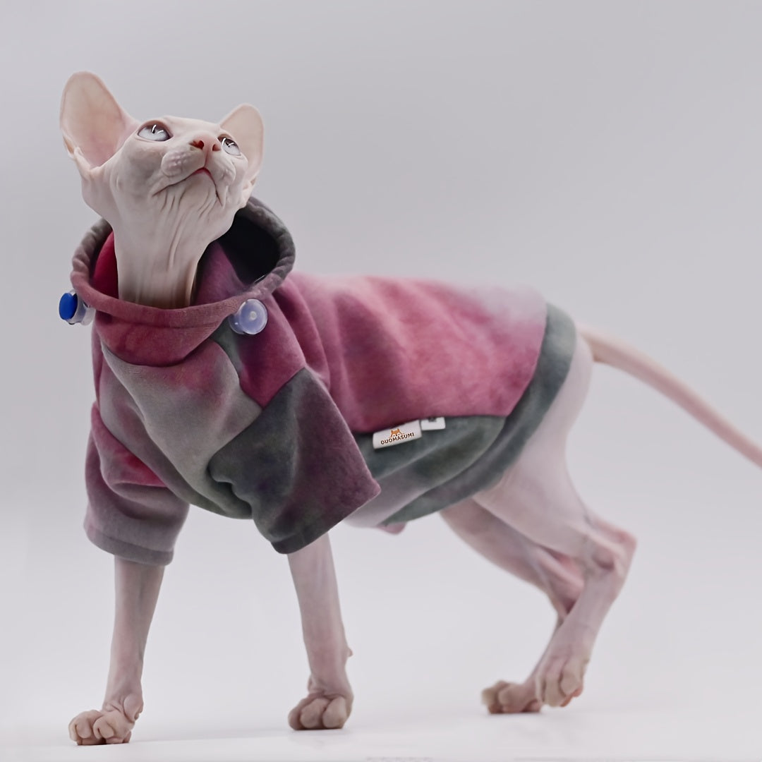 Sweat à Capuche Multicolore pour Chats – Pull Coton Doux