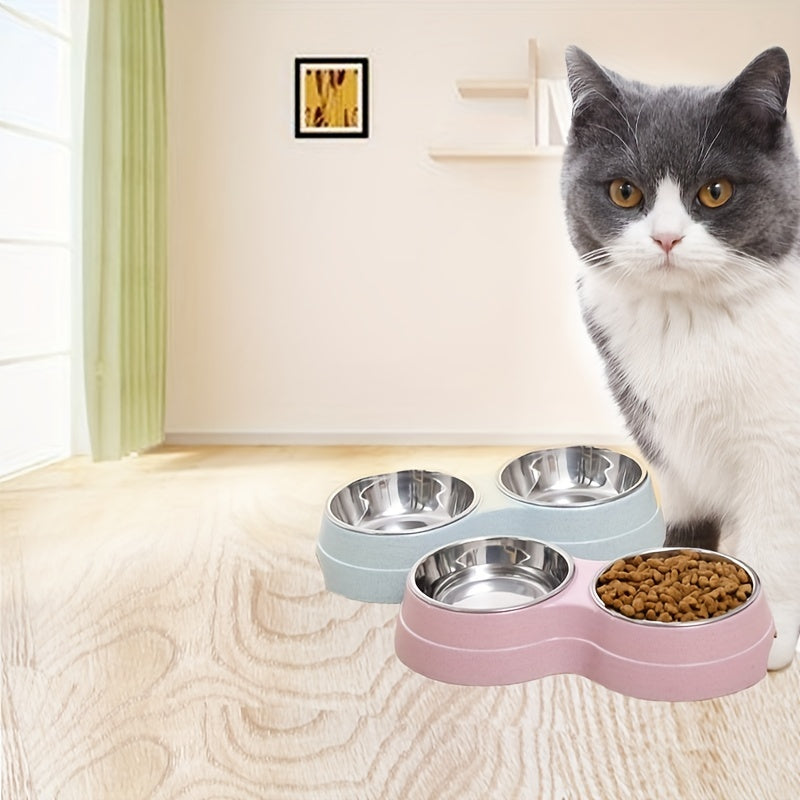 Gamelle Double Antidérapante Inox pour Chiens et Chats – 120ml