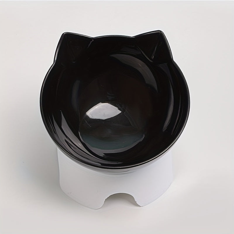 Gamelle Unique Inclinée Transparente Surélevée pour Chats – 13 cm