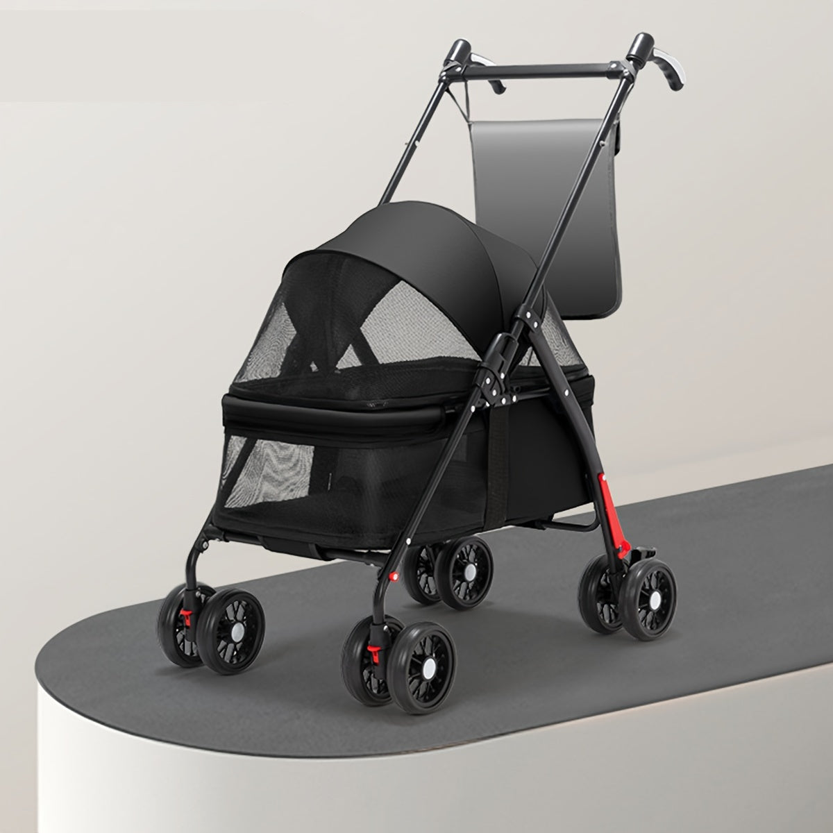 Poussette Pliable 4 Roues pour Petits à Moyens Chiens