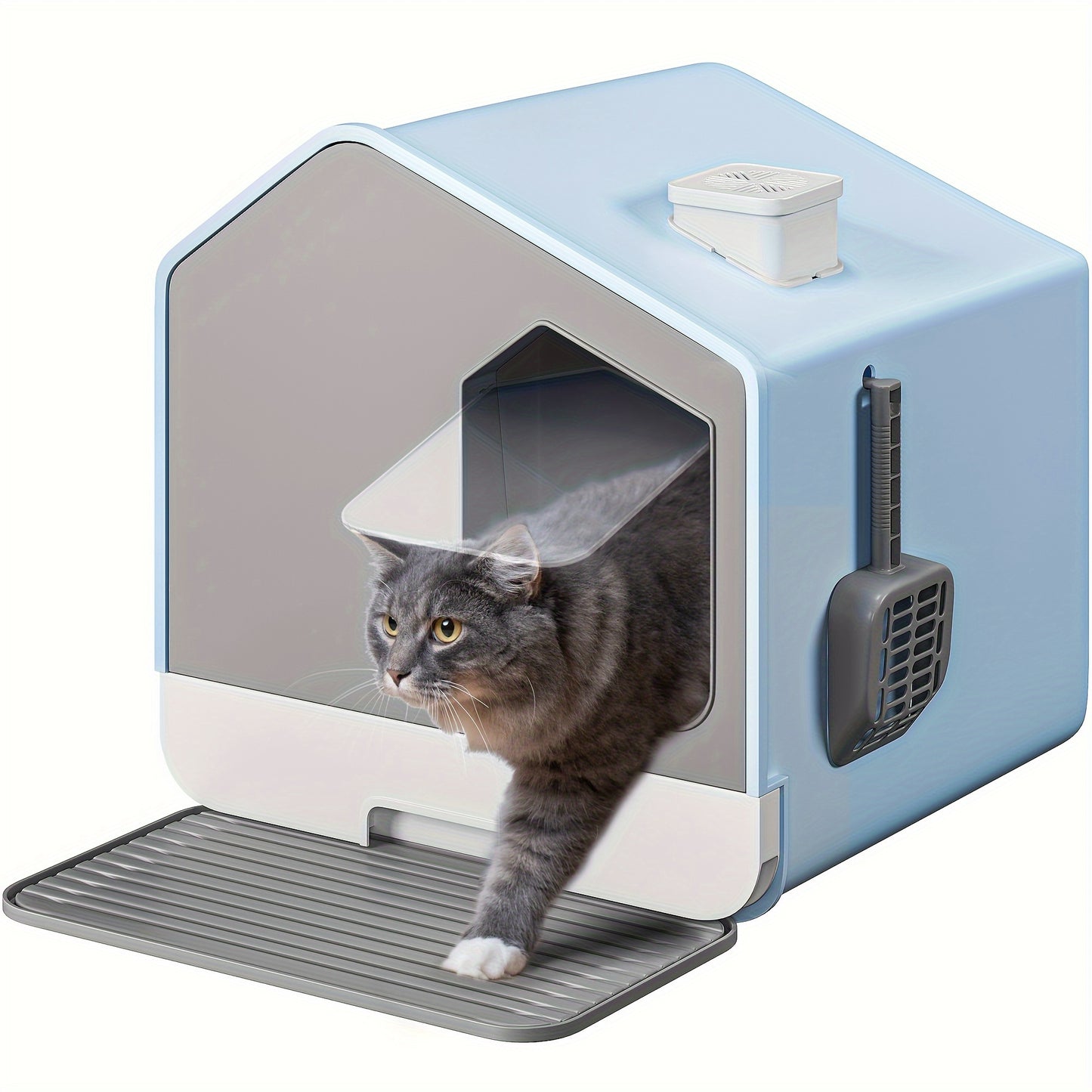 Maison de Toilette Fermée en Silicone et PP avec Tapis et Pelle