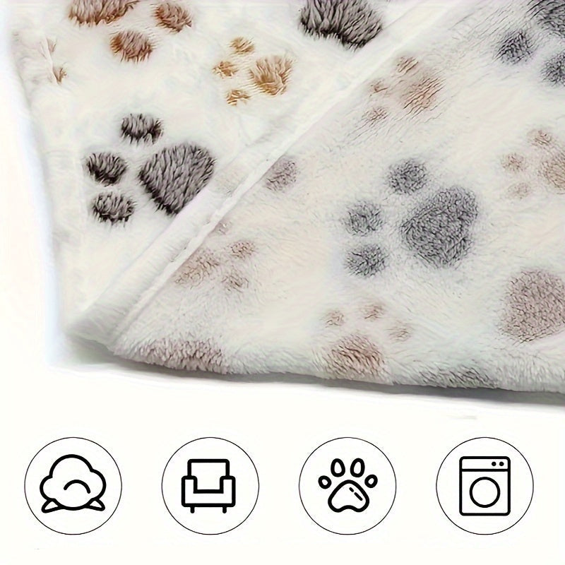 Lot de 3 Couvertures Flanelle à Empreintes pour Chiens et Chats