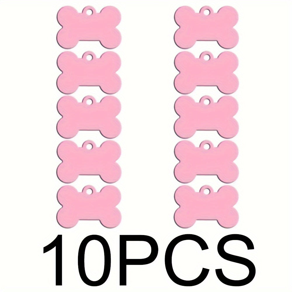 Lot de 10 Médailles os personnalisables en aluminium pour Collier Chien