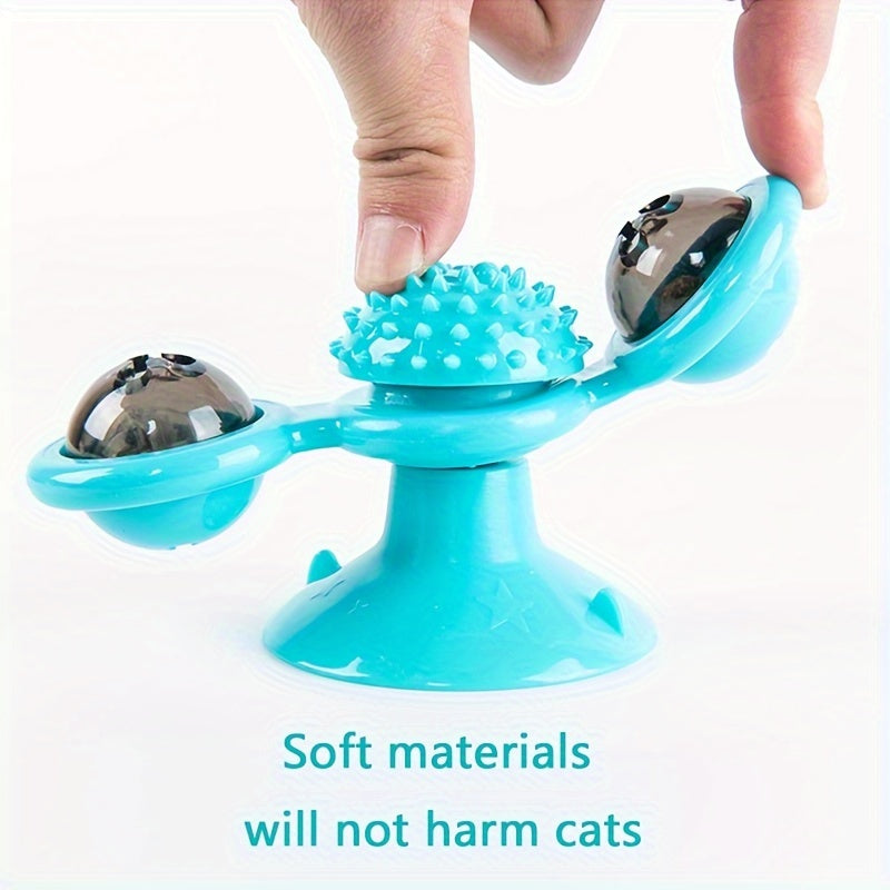 Jouet interactif pour chat en forme de moulin à vent