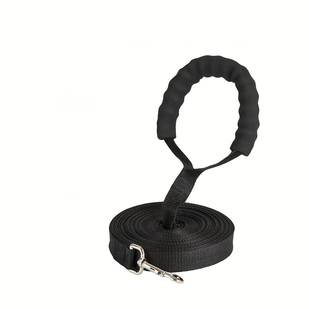 Longe Noire avec Poignée Mousse pour Chien – 1,5 m à 20 m