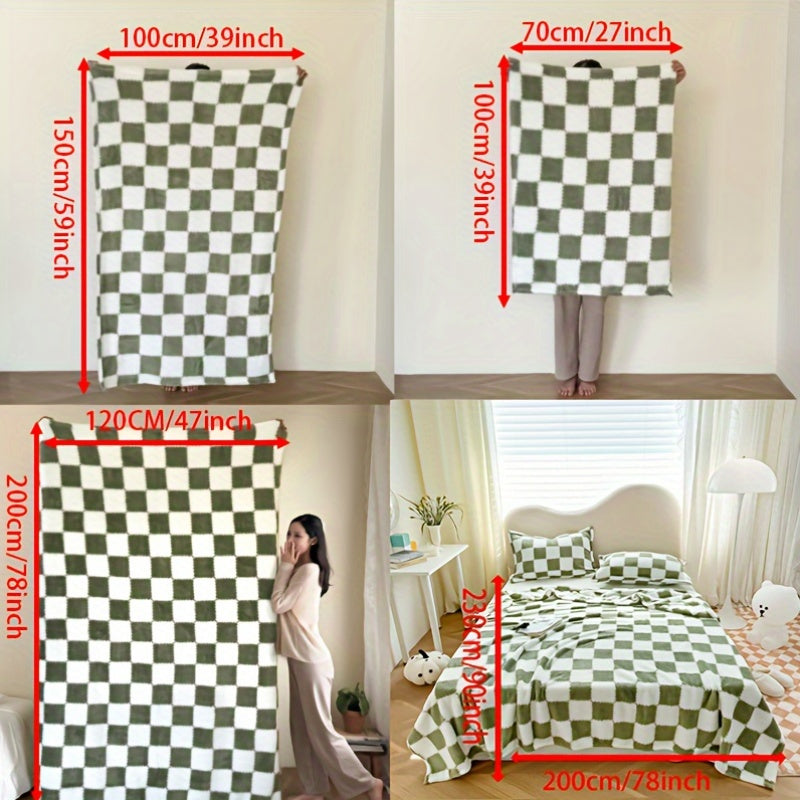 Plaid Flanelle à Carreaux Doux et Épais – Multi-Usages pour Humains et Animaux