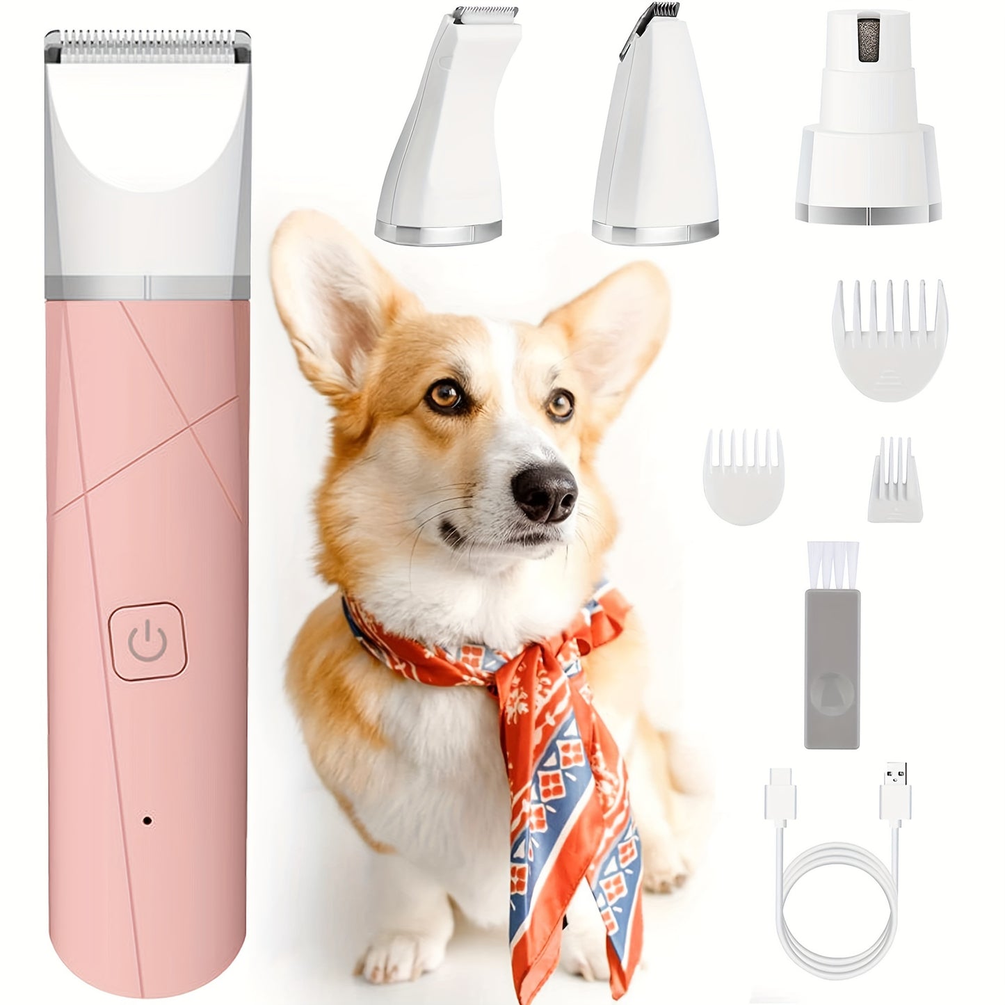 Kit de Toilettage Silencieux 4-en-1 pour Chiens et Chats