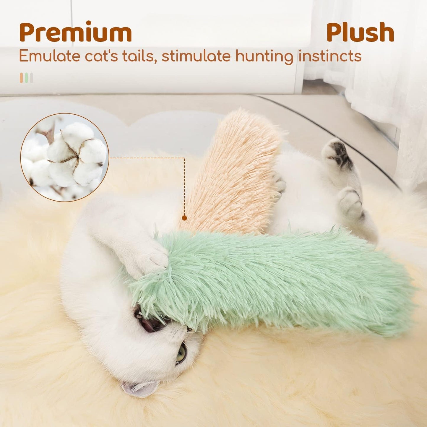 Coussin Jouet Queue Peluche pour Chats