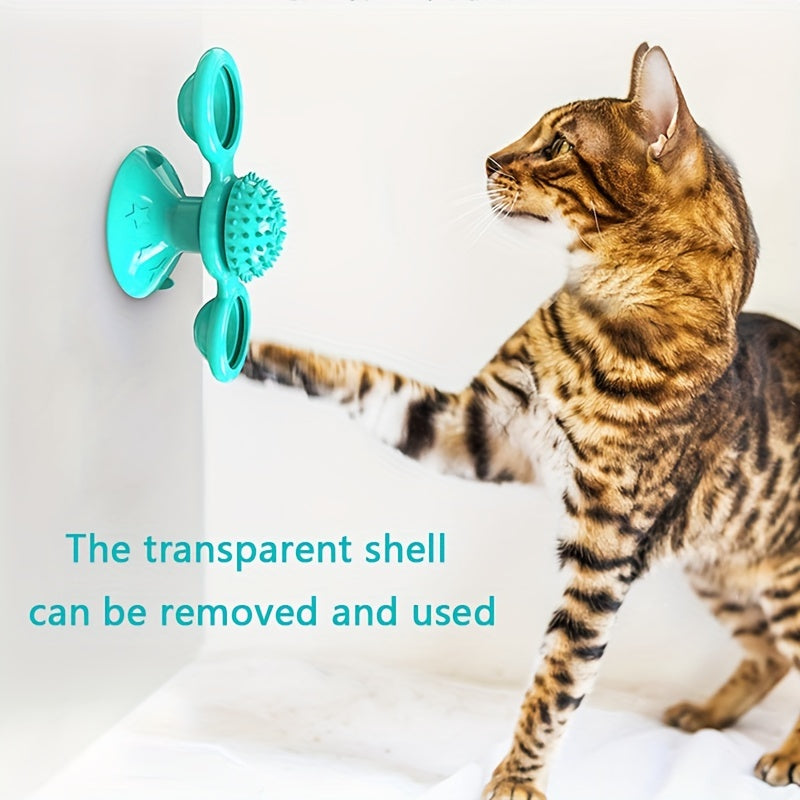 Jouet interactif pour chat en forme de moulin à vent