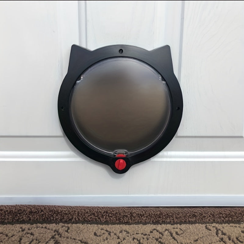 Porte à Battant Rond pour Chat et Petit Chien – Système de Verrouillage 4 Positions