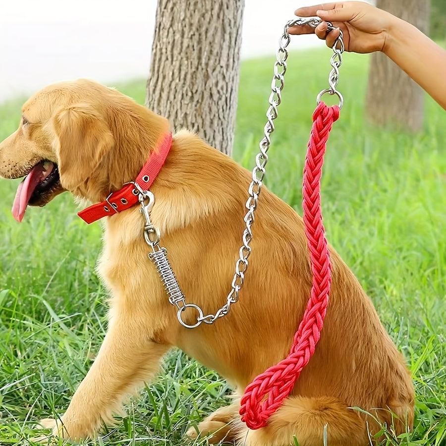 Laisse Chaîne avec poignée Corde Tressée pour Chien