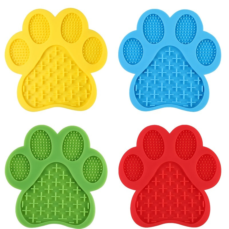 Tapis à Lécher en Forme de Patte Silicone Antidérapant pour Chien