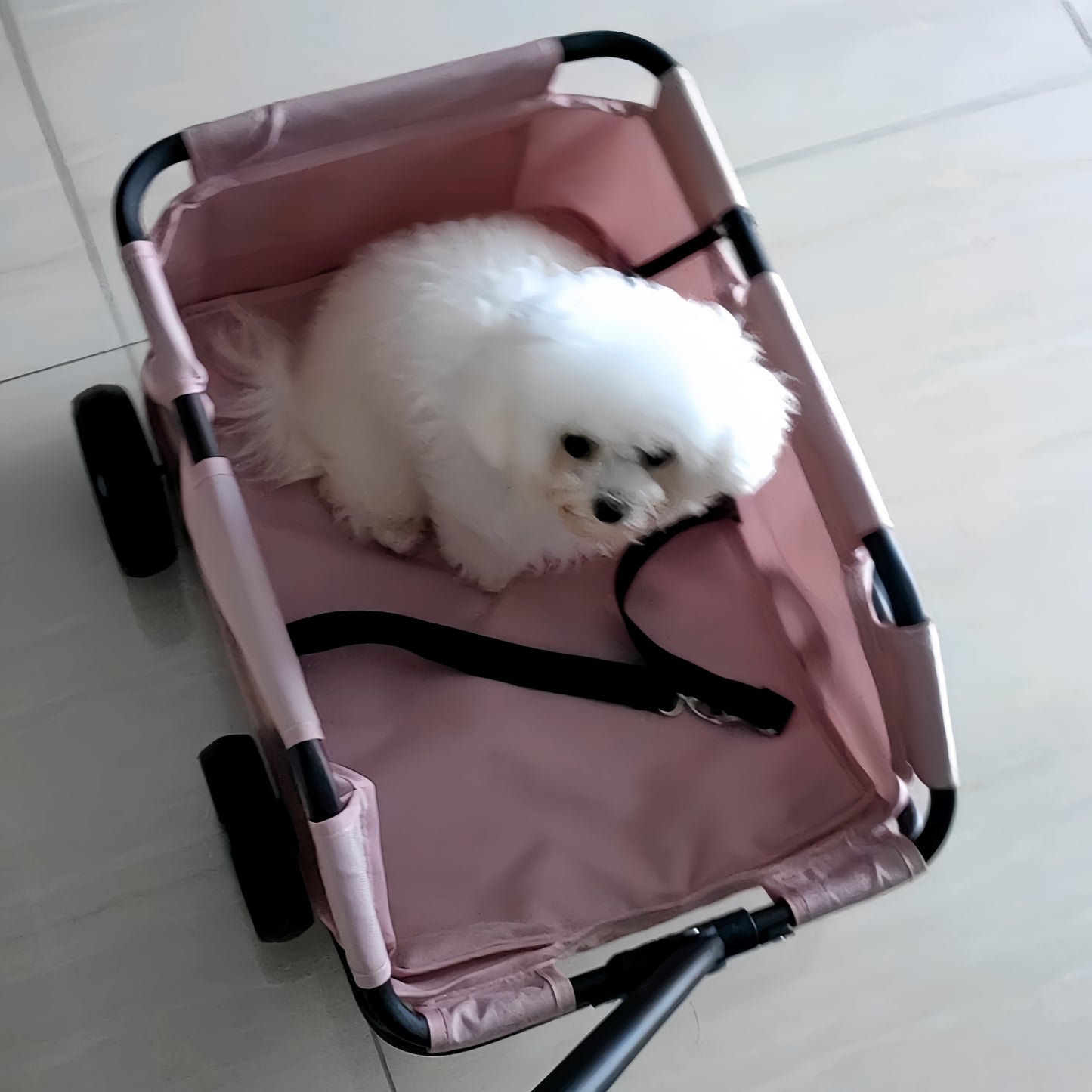 Chariot Pliable Rose pour Animaux – Version Compacte
