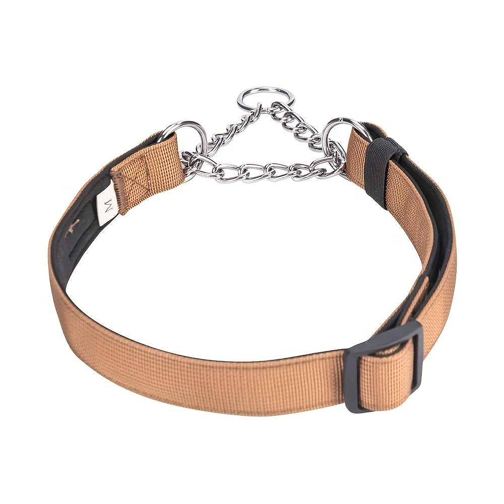 Collier étrangleur anti-traction en polyester avec chaîne inox