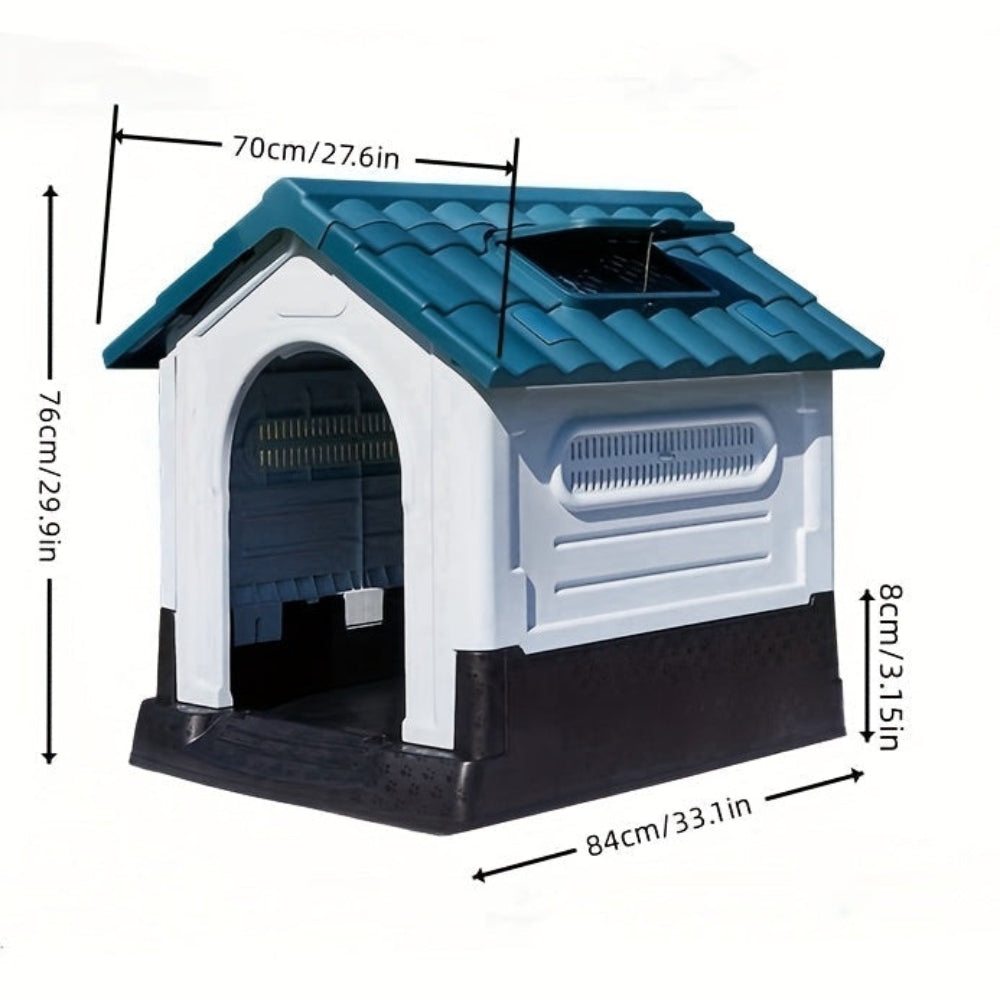 Niche Extérieure Ventilée Toit Ouvrant et Base Élevée pour Chien