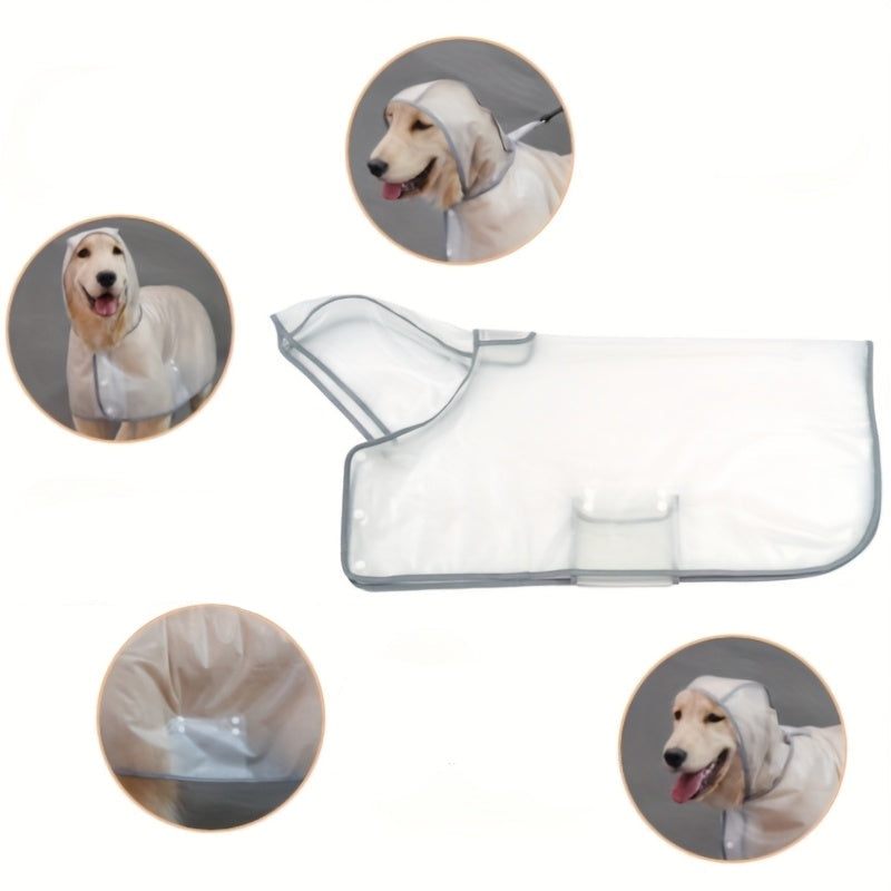 Imperméable Transparent à Capuche pour Chiens de Grande Taille