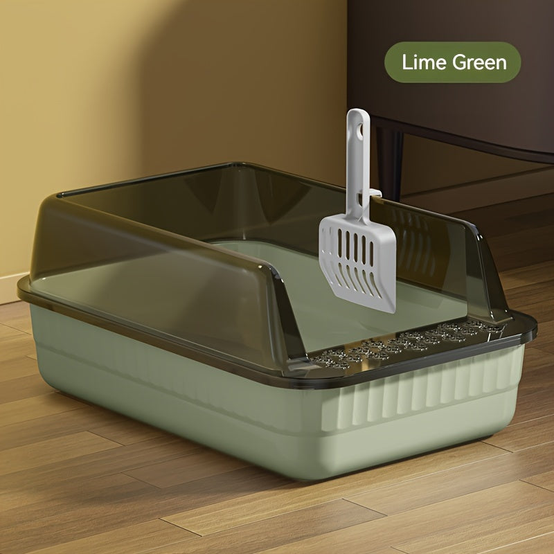 Bac à litière semi-fermé avec rebords hauts et pelle incluse