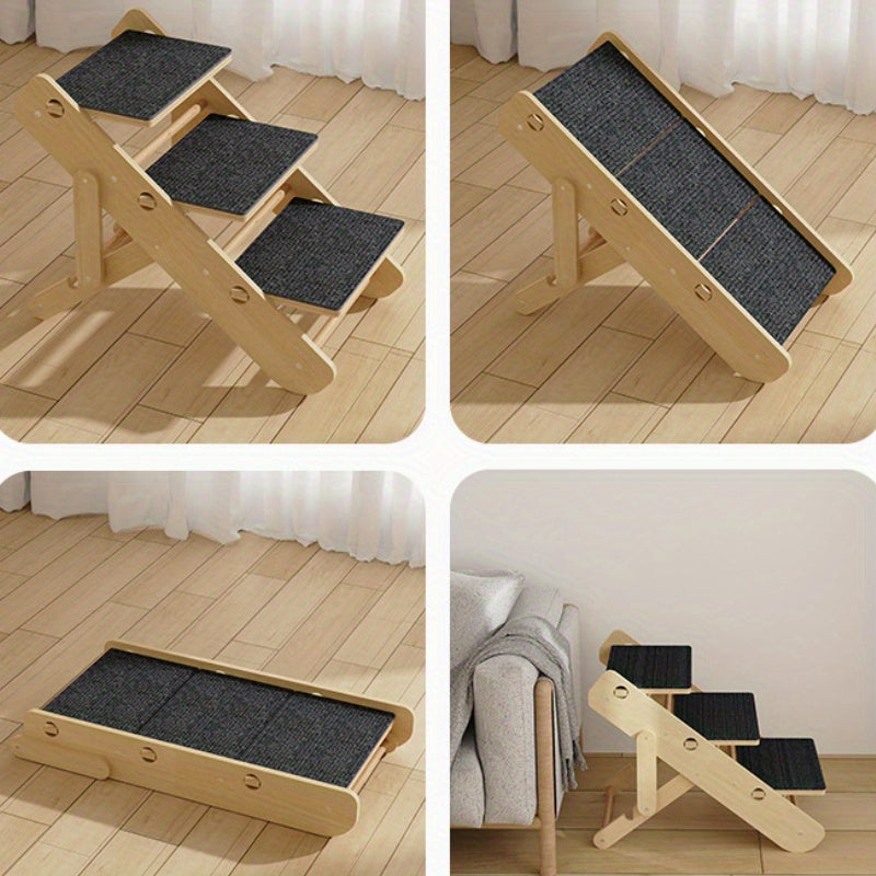 Escalier Pliable pour Animaux - 2 Niveaux Ajustables