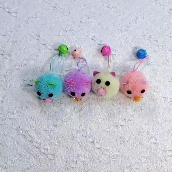 Jouet Souris en Peluche avec Clochette pour Chat