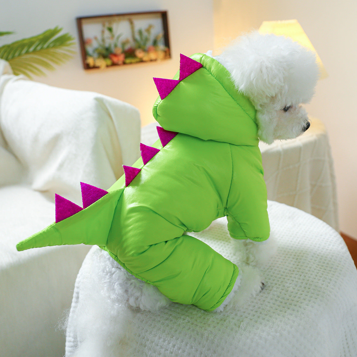Manteau Dinosaure Fluorescent pour Chiens et Chats – Look Hiver Original