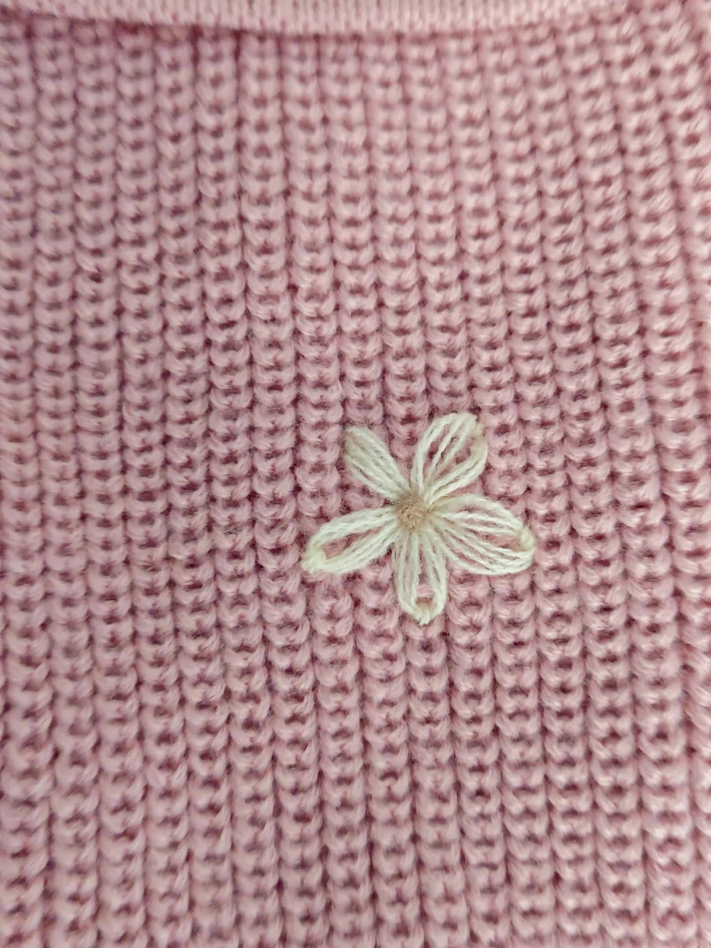 Pull Tricoté avec Boutons Fleur pour Chiens et Chats – Cardigan Rose ou Bleu à Col Replié