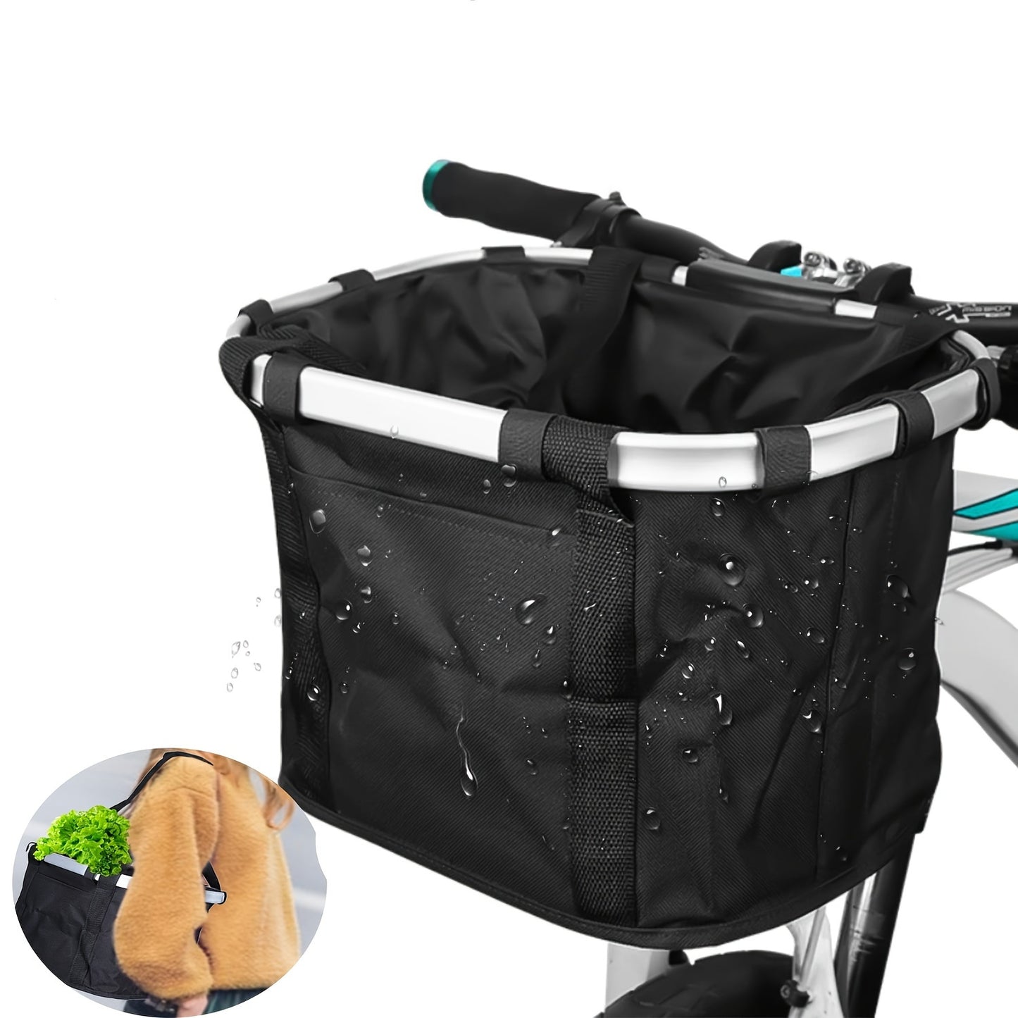 Panier vélo pliable avec support guidon pour Chien ou Chat