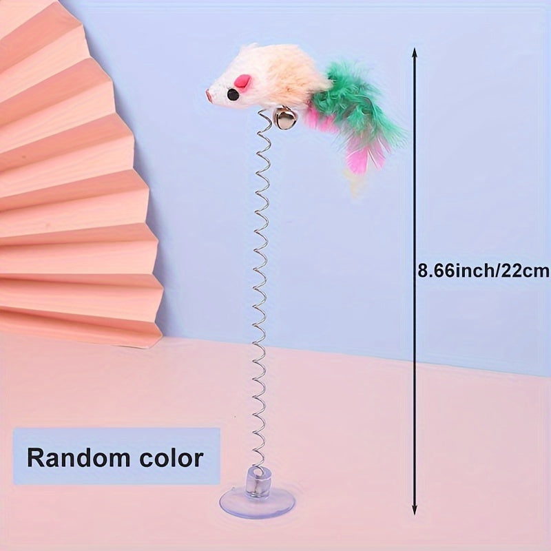 Jouet Souris à Ressort avec Ventouse pour Chat