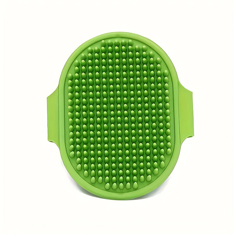 Brosse de Bain Massante en Silicone pour Chiens et Chats – Poignée Ajustable