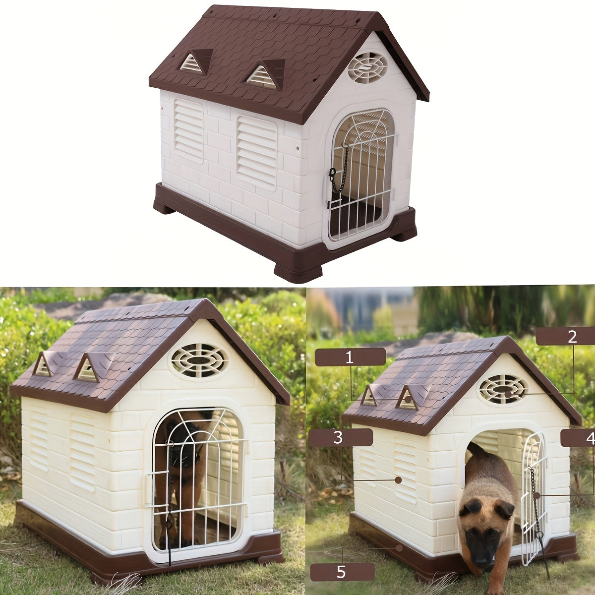 Niche Plastique Élevée avec Aération pour Chien