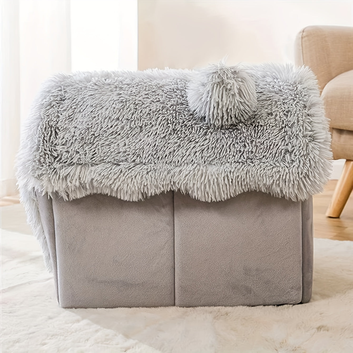 Maison douillette en forme de chalet pour chat et petit chien