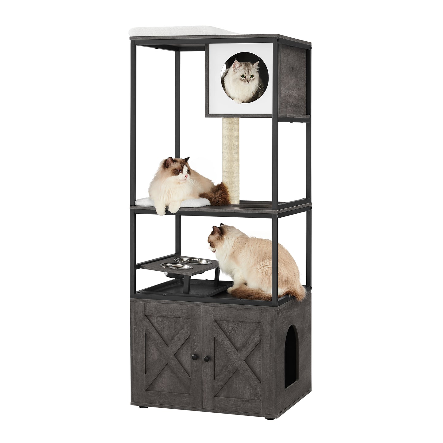 Arbre à Chat Multifonction Maison de Toilette