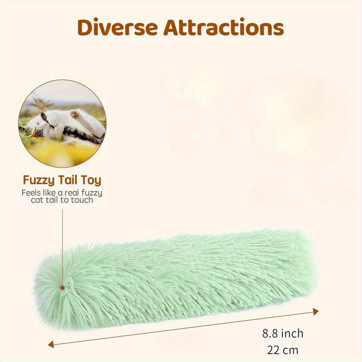 Coussin Jouet Queue Peluche pour Chats