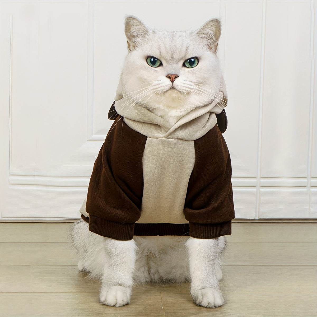 Sweat Capybara KAPIBALA pour Chiens et Chats – Pull Hiver Marron à Capuche avec Oreilles