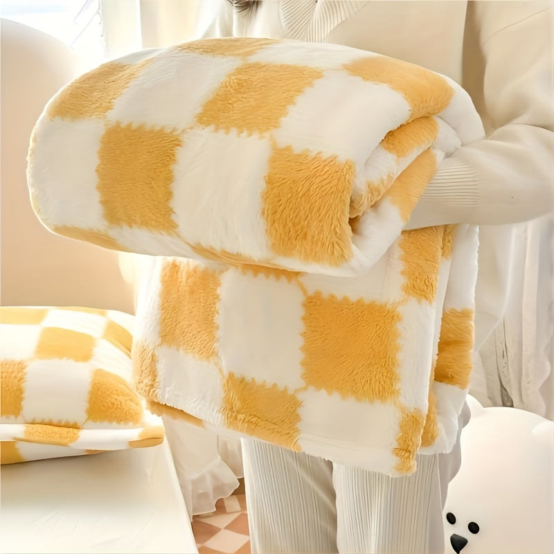 Plaid Flanelle à Carreaux Doux et Épais – Multi-Usages pour Humains et Animaux