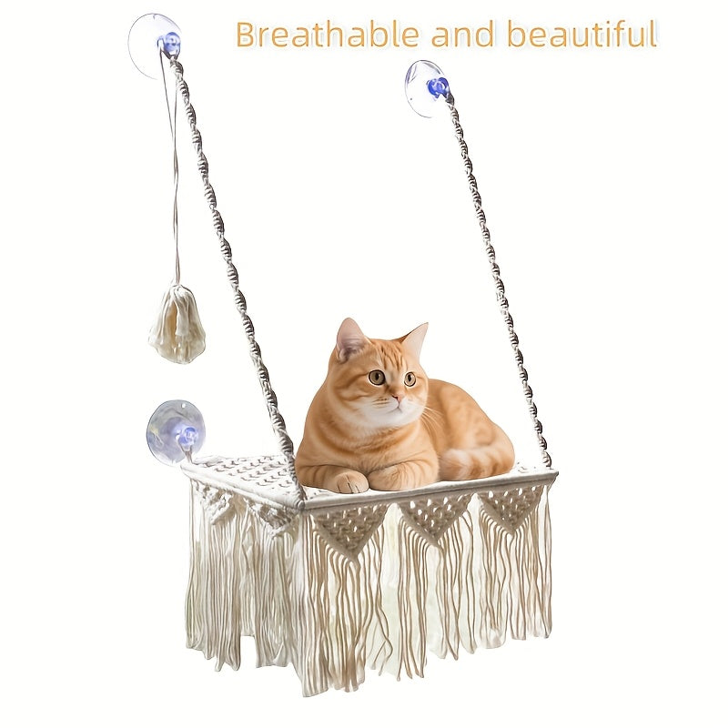 Hamac Macramé Suspendu pour Chats