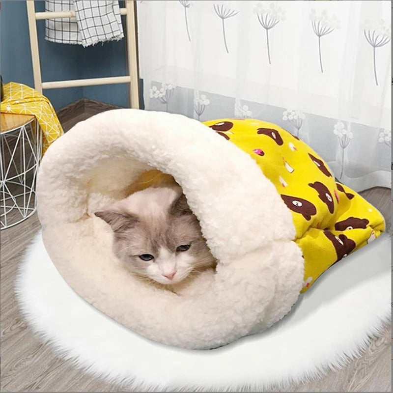 Lit Sac de Couchage pour Chats – Confort Douillet et Sécurité