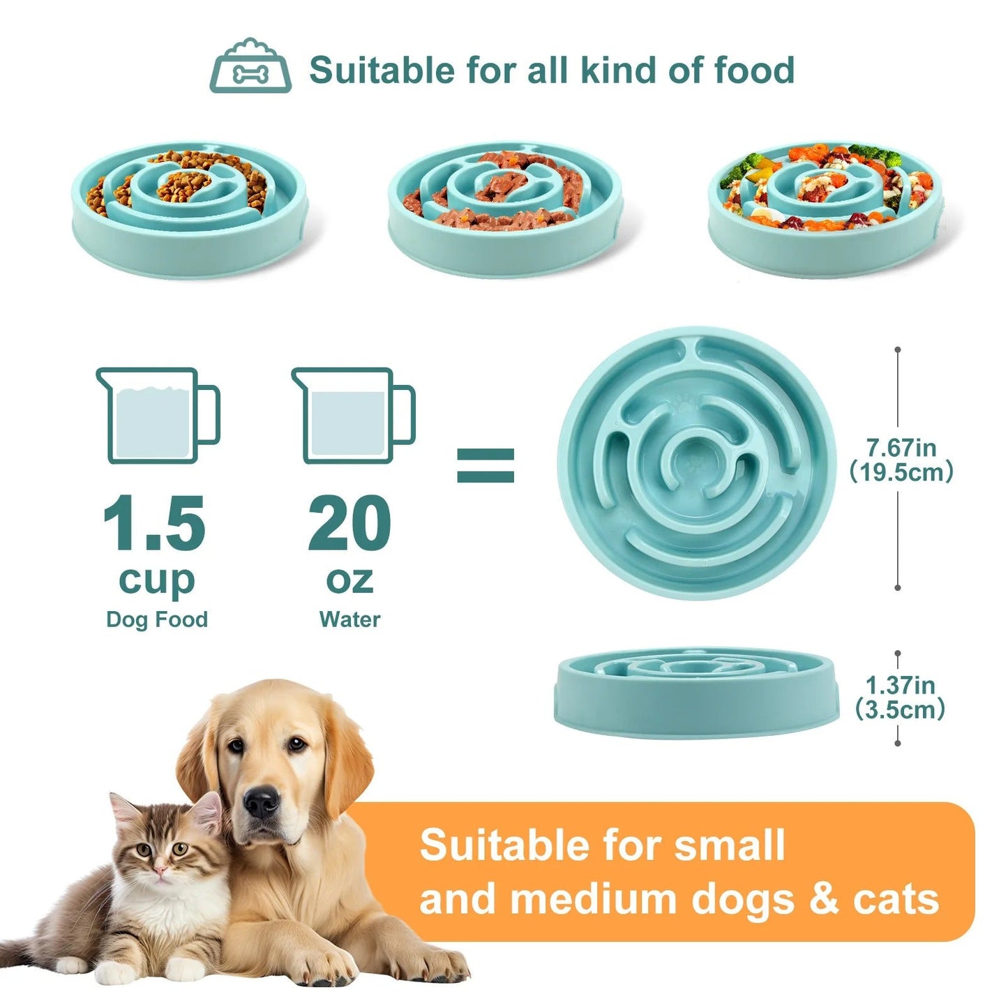 Gamelle Anti-Glouton pour Chien et Chat