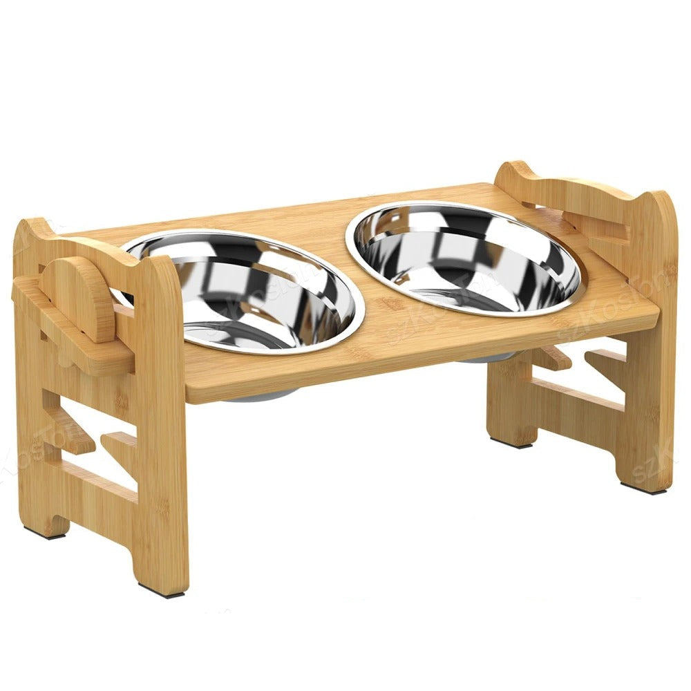 Gamelle Surélevée en Bois – Confort & Digestion Améliorée