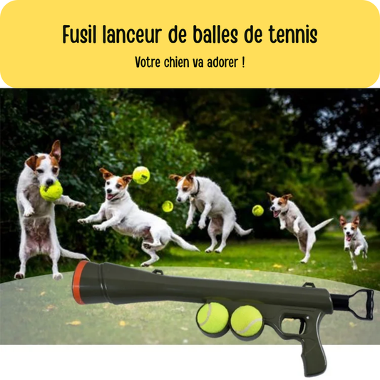 Lance-Balle Tennis pour Chiens – Modèle Fusil Interactif