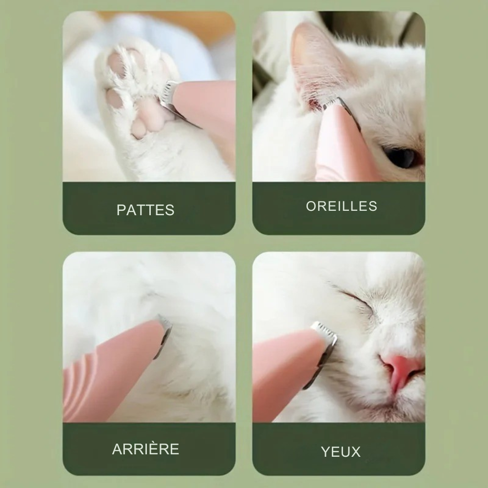 Mini Tondeuse Précision Blanche pour Chats et Chiens