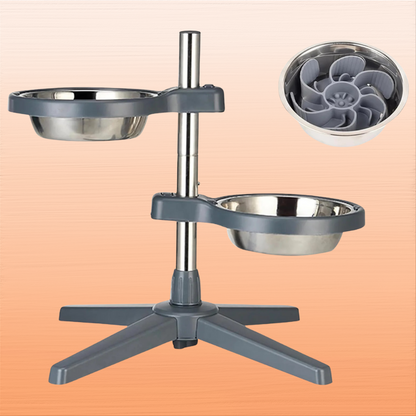 Gamelle surélevée ajustable en inox pour Chien
