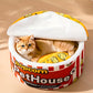 Panier Douillet pour Chats en Forme de Popcorn