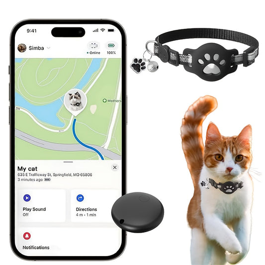 Collier GPS Intelligent pour Chat avec Dispositif Anti-Perte et Étui Protecteur