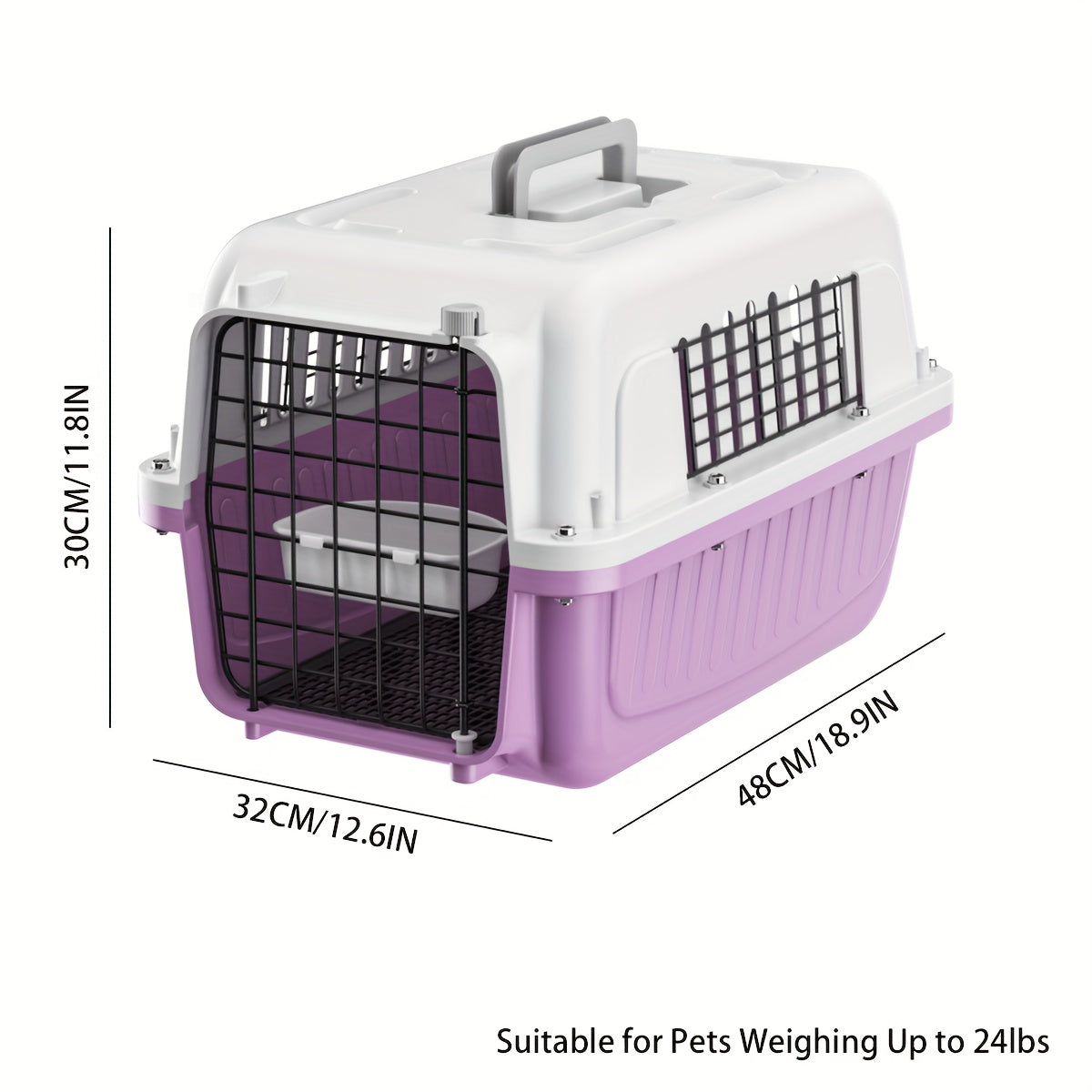 Caisse de Transport pour Chat – Homologuée Avion avec Aération 3 Côtés et Porte Métallique