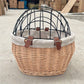 Panier vélo vintage en osier avec grille pour Chien