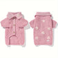 Pull Tricoté avec Boutons Fleur pour Chiens et Chats – Cardigan Rose ou Bleu à Col Replié