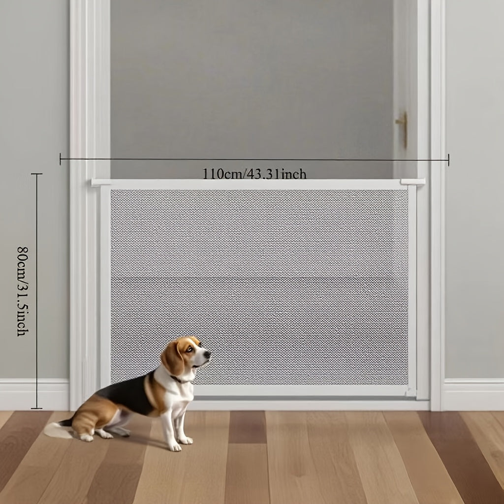 Barrière Rétractable à Maille Blanche pour Chiens