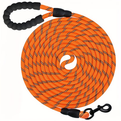 Longe d'Entraînement Orange avec Poignée Rembourrée pour Chien – 4,5 m à 15 m