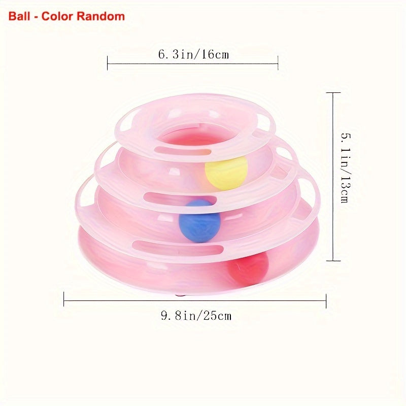 Tour de Jeu à Trois Niveaux avec Boules pour Chat