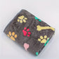 Couverture Flanelle Ultra Douce à Motifs Pattes et Os pour Chien